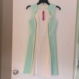 NEW Catherine Malanandrino white color block dress